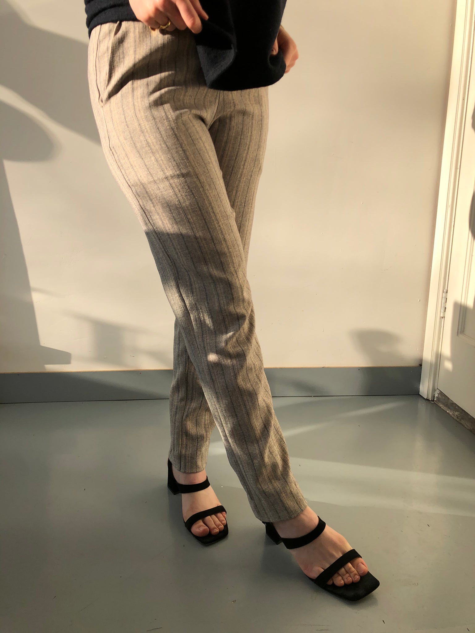 Grey striped Tatsu Trousers
